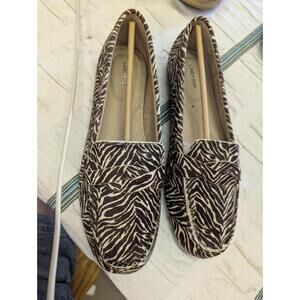 Land's End Women's Zebra Animal Print Loafers New Size 9